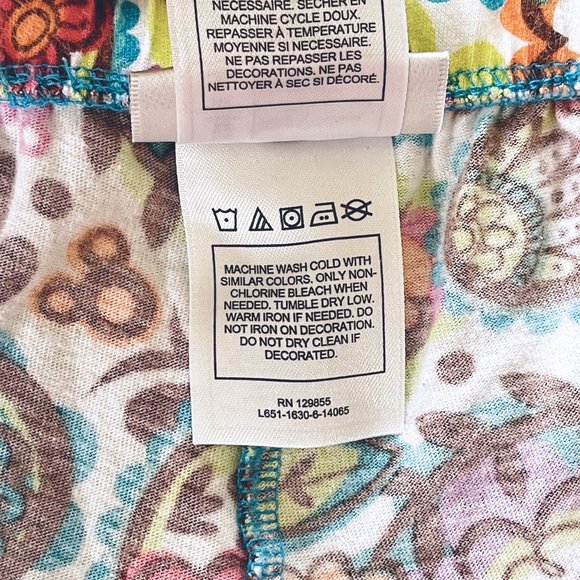 Disney Parks Medium Flower Paisley Mickey Minnie Print Soft Knit Pajama Shorts - Picture 6 of 6